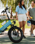 XP4 750 Electric Bike Folding Step-Thru Raindrop Blue