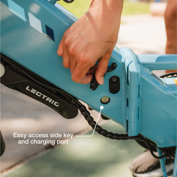 XP4 750 Electric Bike Folding Step-Thru Raindrop Blue