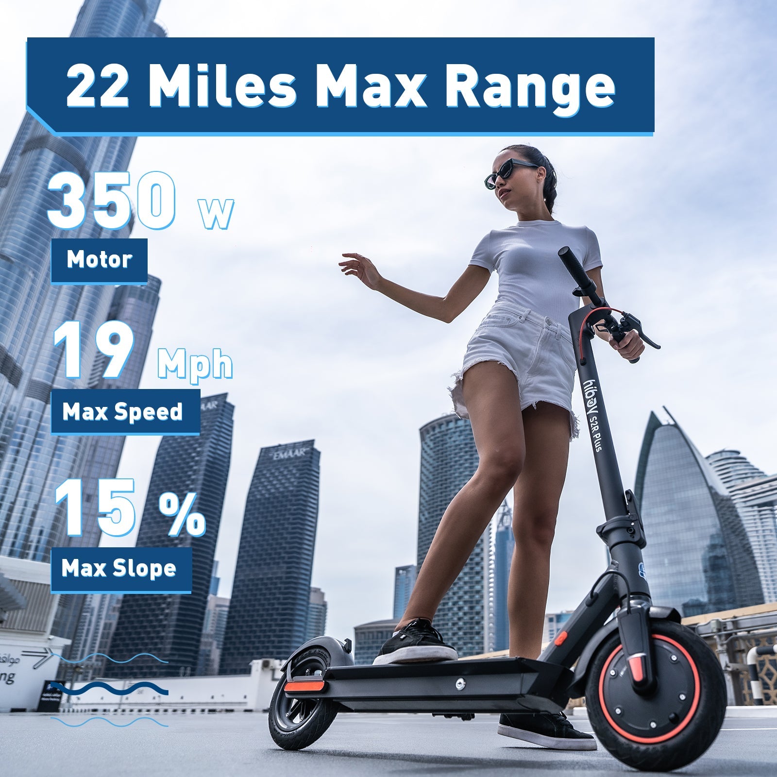 Hiboy S2R Plus Folding Electric Scooter with Removable Battery