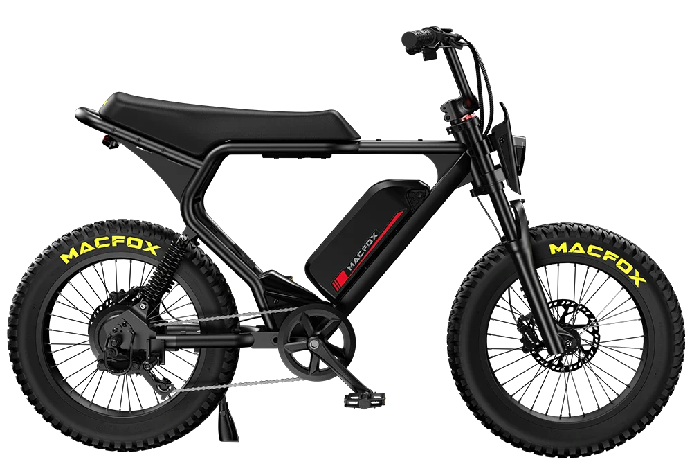 Mac Racing Cycle Macfox X2 1000W Brushless Electric Mountain Bike with Dual Battery ...