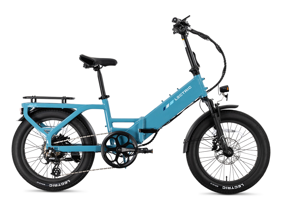 XP4 750 Electric Bike Folding Step-Thru Raindrop Blue