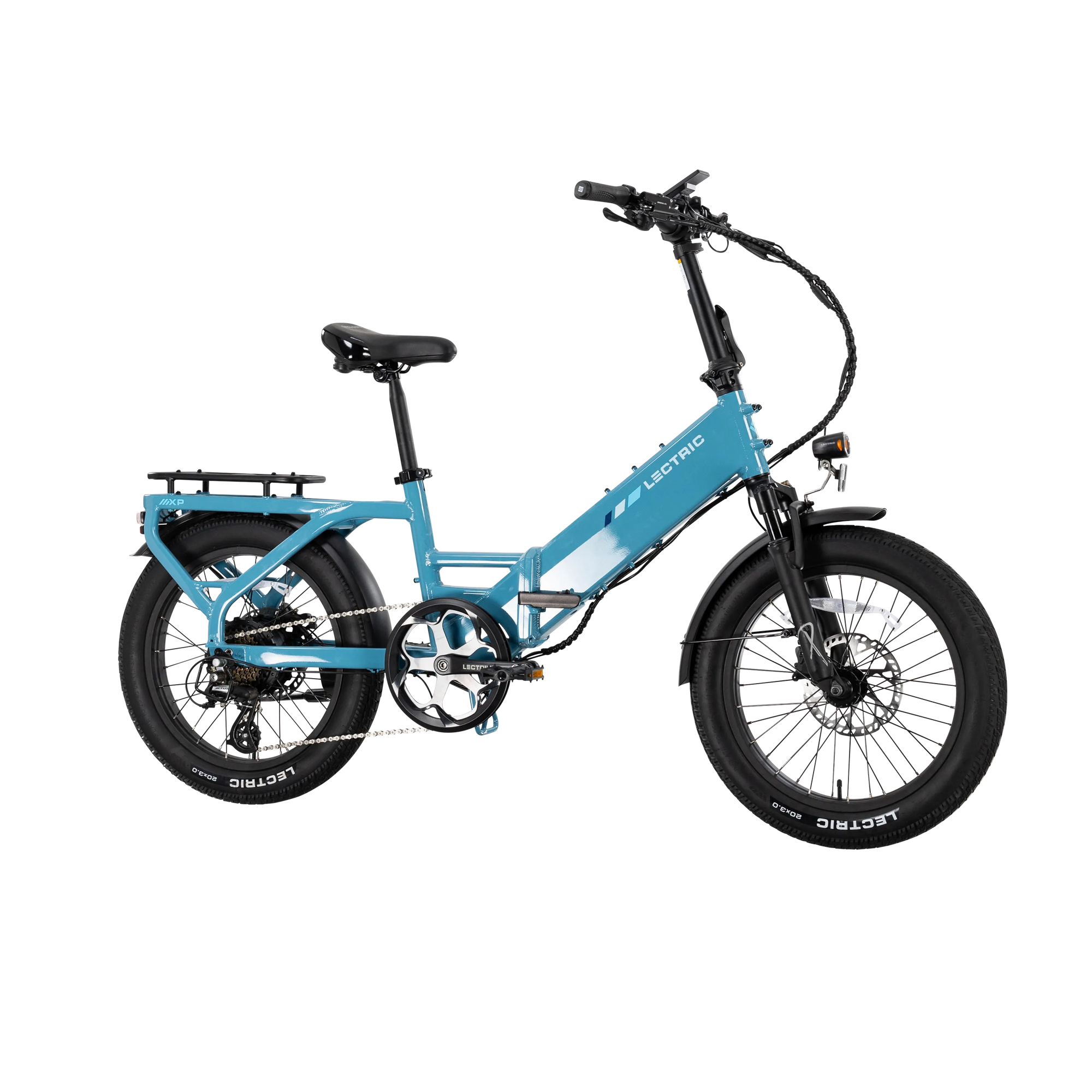 XP4 750 Electric Bike Folding Step-Thru Raindrop Blue