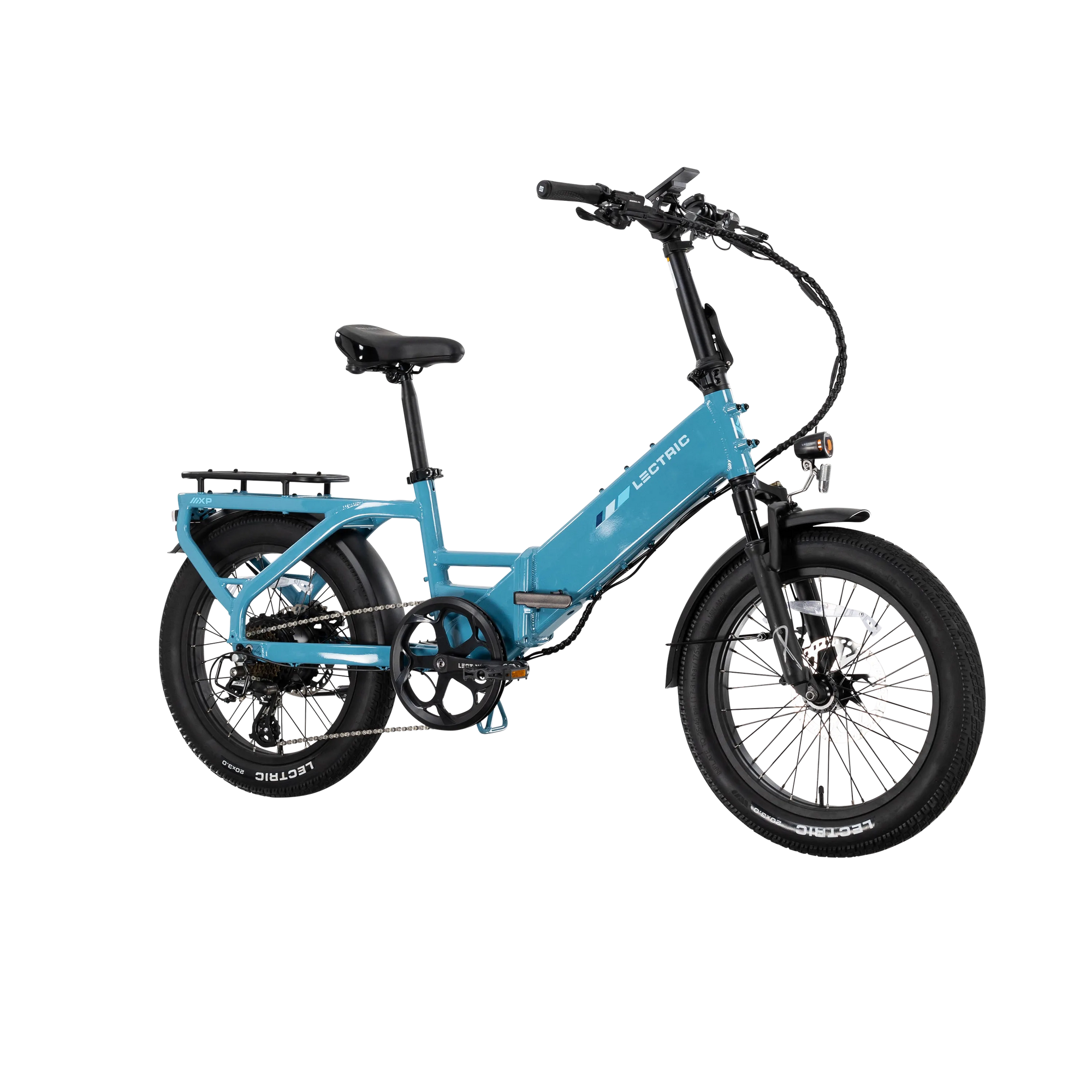 XP4 750 Electric Bike Folding Step-Thru Raindrop Blue