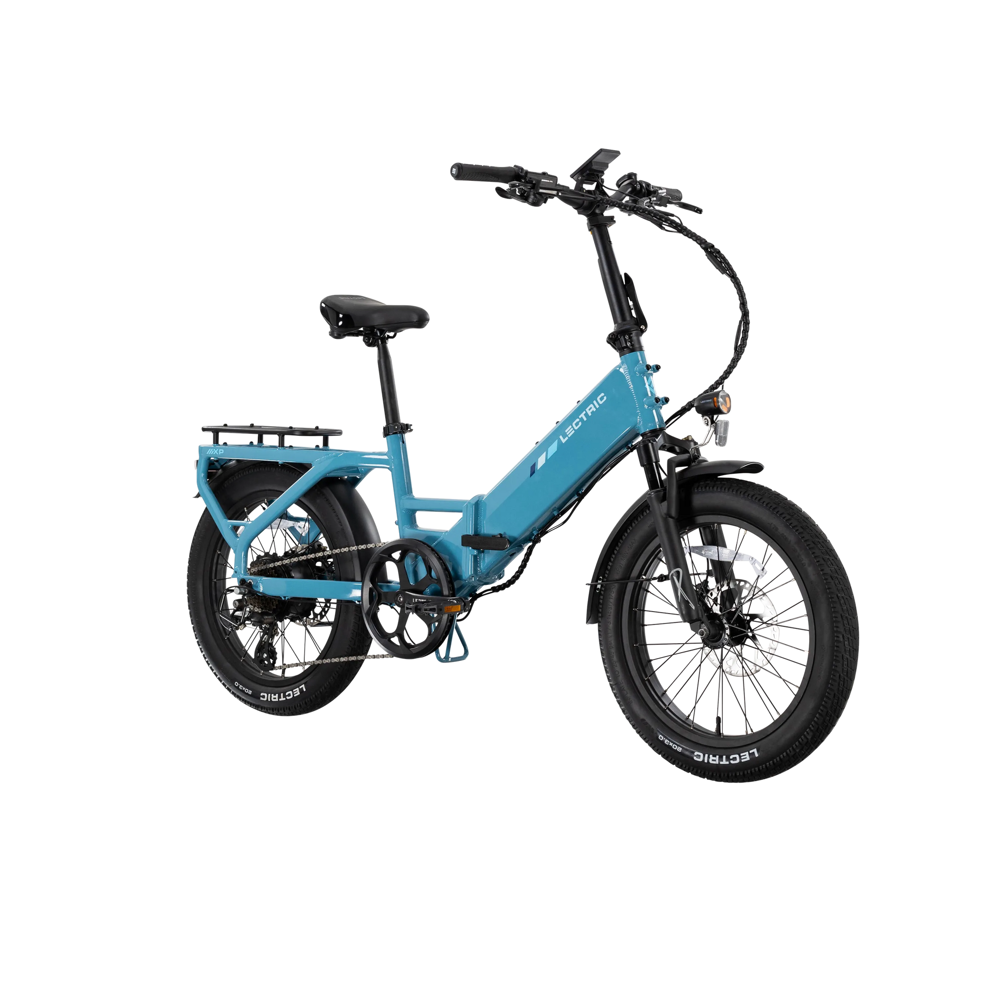 XP4 750 Electric Bike Folding Step-Thru Raindrop Blue