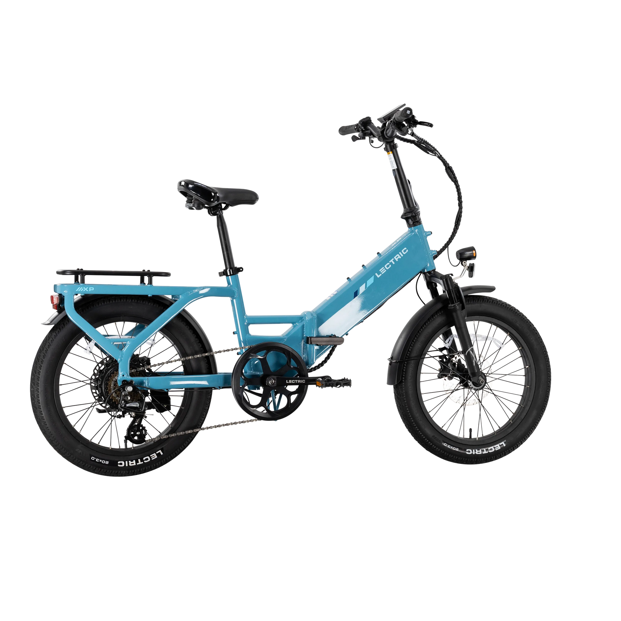 XP4 750 Electric Bike Folding Step-Thru Raindrop Blue