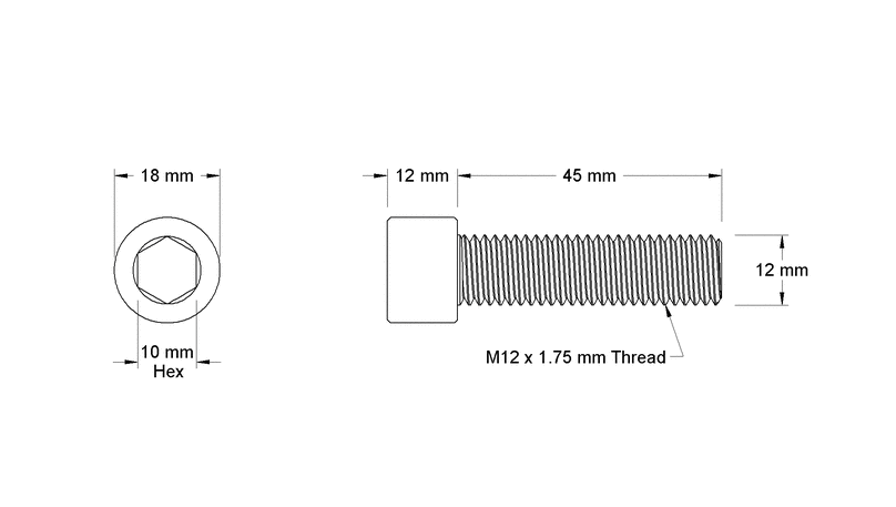 Phantom M12 Steering Bolt Replacement Stainless Steel