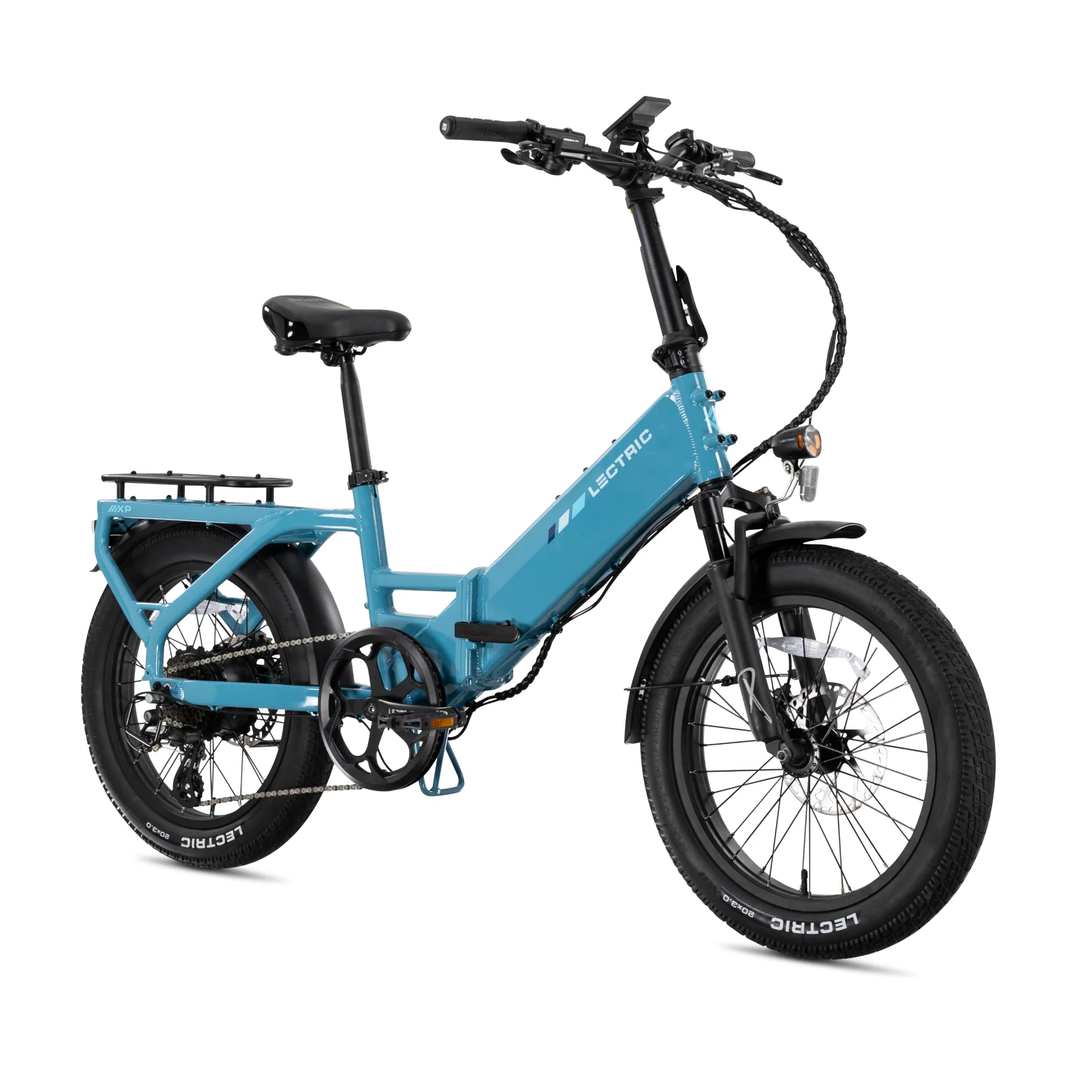 XP4 750 Electric Bike Folding Step-Thru Raindrop Blue