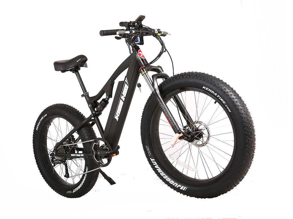 Rocky Road 48 Volt High End Electric Fat Tire Straight Frame Mountain Bicycle