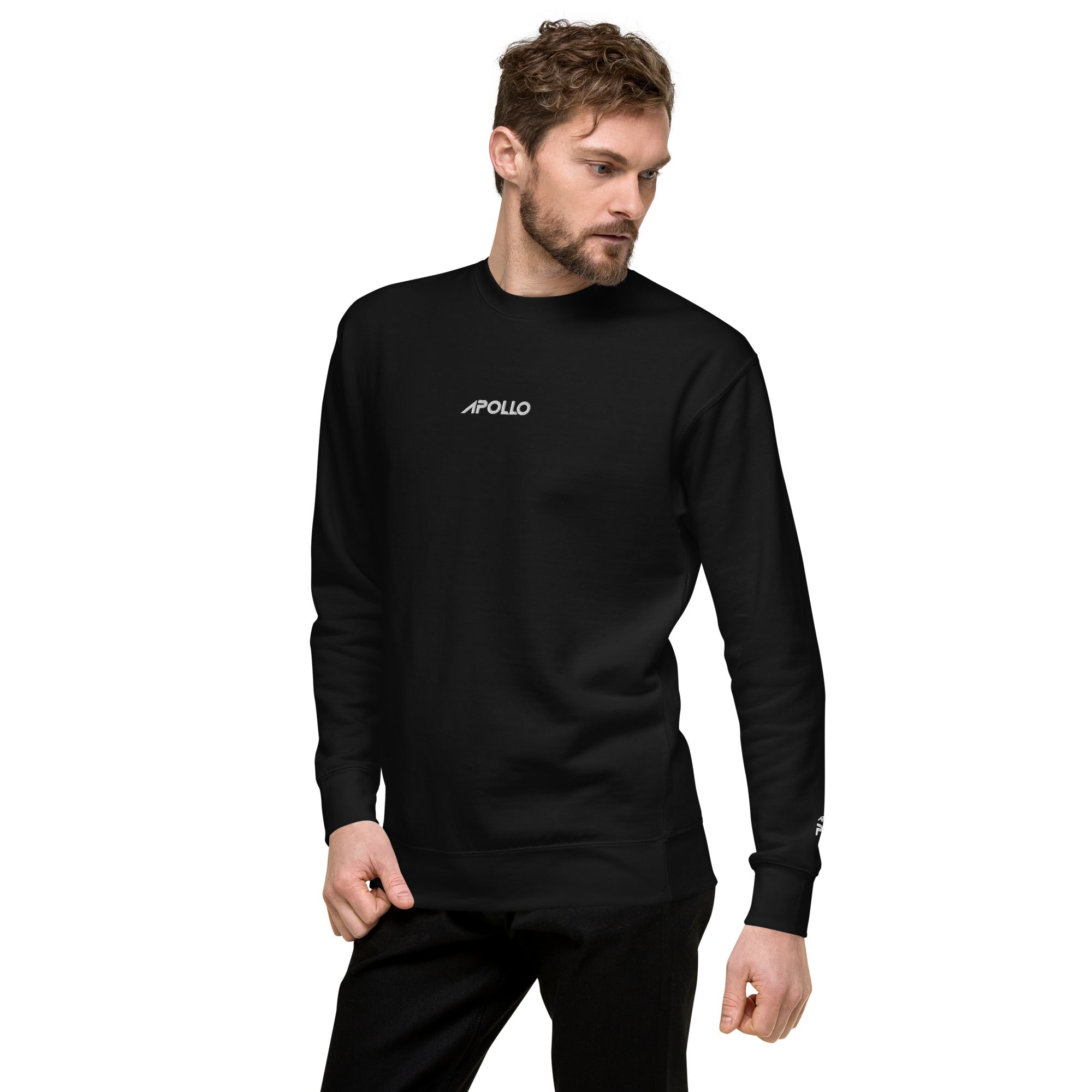 Premium Unisex Crewneck Sweatshirt Soft Fleece Black